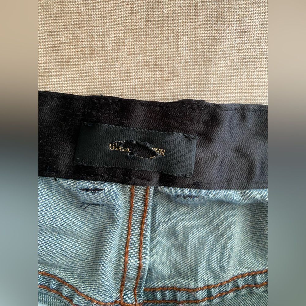UNDERCOVER Ripped Takahashi Shield Jeans Skinny Rhinestone Rare Sz 0 - Picture 7 of 14